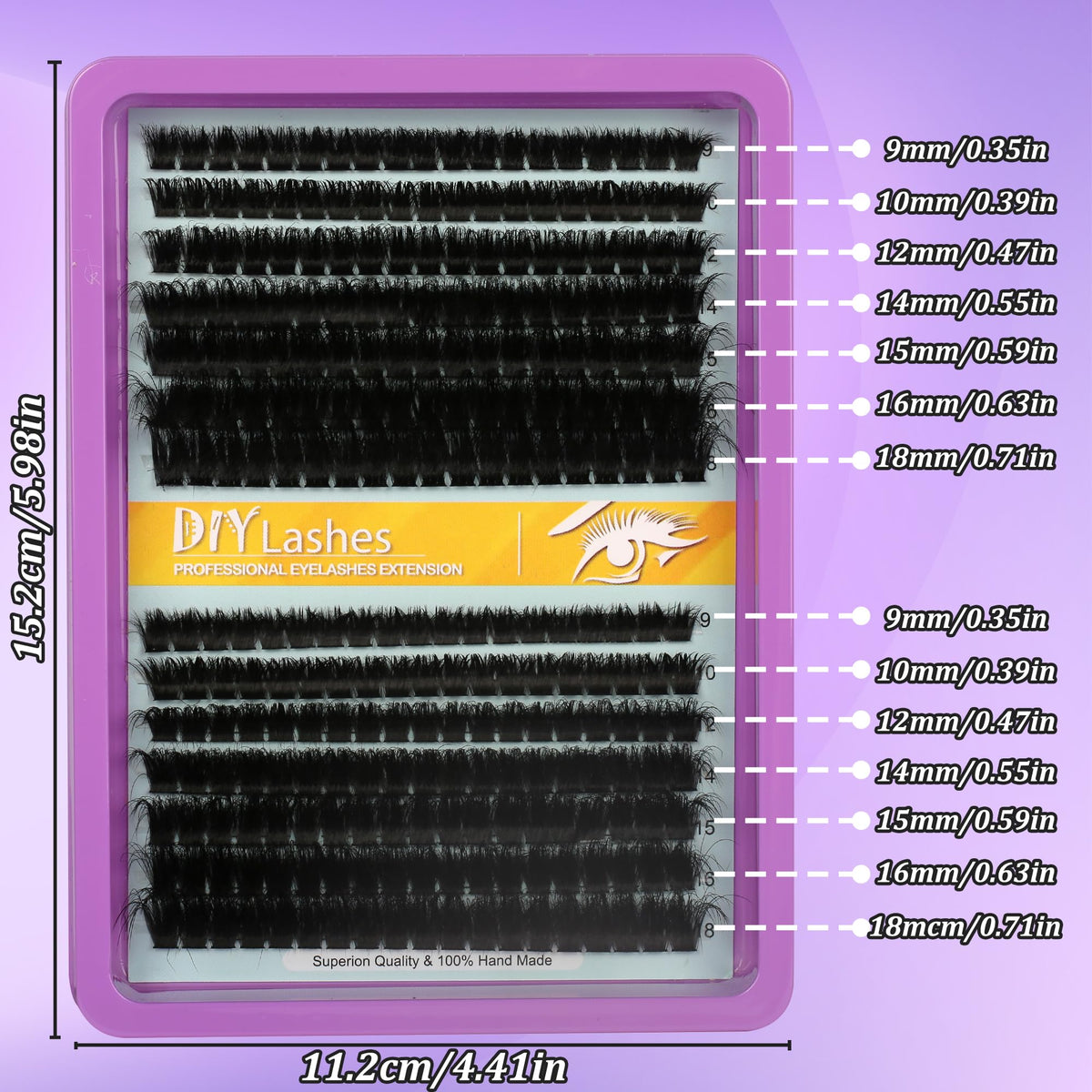 C Curl Lash Clusters Extensions 280 Pcs Individual Eye lash Clusters 100D Cluster Eyelash Lashes Wispy Clusters Lashes Makeup at Home - DIY Lash Extension Kit for Self Application (9-18MM) Mix Himirell