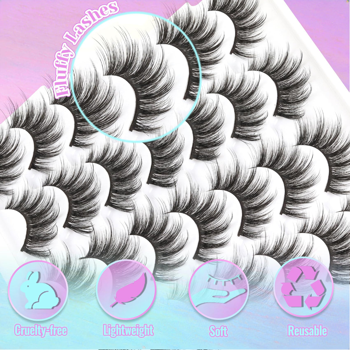 Losha Eyelashes Cat Eye Lashes Natural Look Wispy Faux Mink Lashes (54) Losha