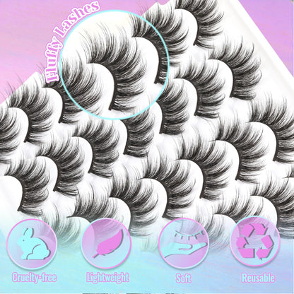 Losha Eyelashes Cat Eye Lashes Natural Look Wispy Faux Mink Lashes (54) Losha