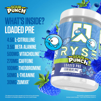 RYSE Loaded Pre Workout Powder - Strawberry Squeeze - Daily Pre-Workout for Men & Women with 390mg Caffeine, Beta Alanine, and Citrulline for Pump, Focus, and Energy - 30 Servings