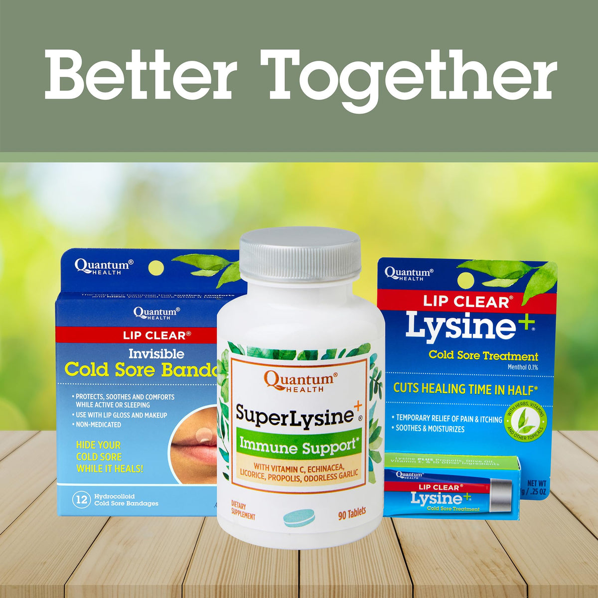 Quantum Health Super Lysine+ / Advanced Formula Lysine+ Immune Support with Vitamin C, Echinacea, Licorice, Propolis, Odorless Garlic (90 Tablets) Quantum
