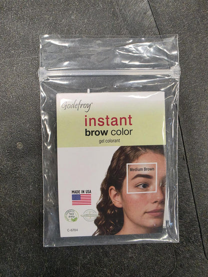 Godefroy Temporary Brow Color, Medium Brown, 3 Applications, Fast-Acting Godefroy