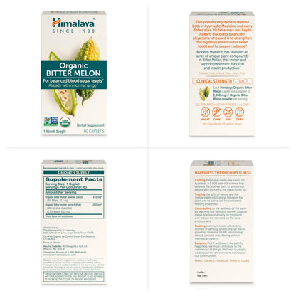 Himalaya Organic Bitter Melon - Herbal Glucose Metabolism Support - USDA Organic, Non-GMO, Vegan, Gluten Free Himalaya