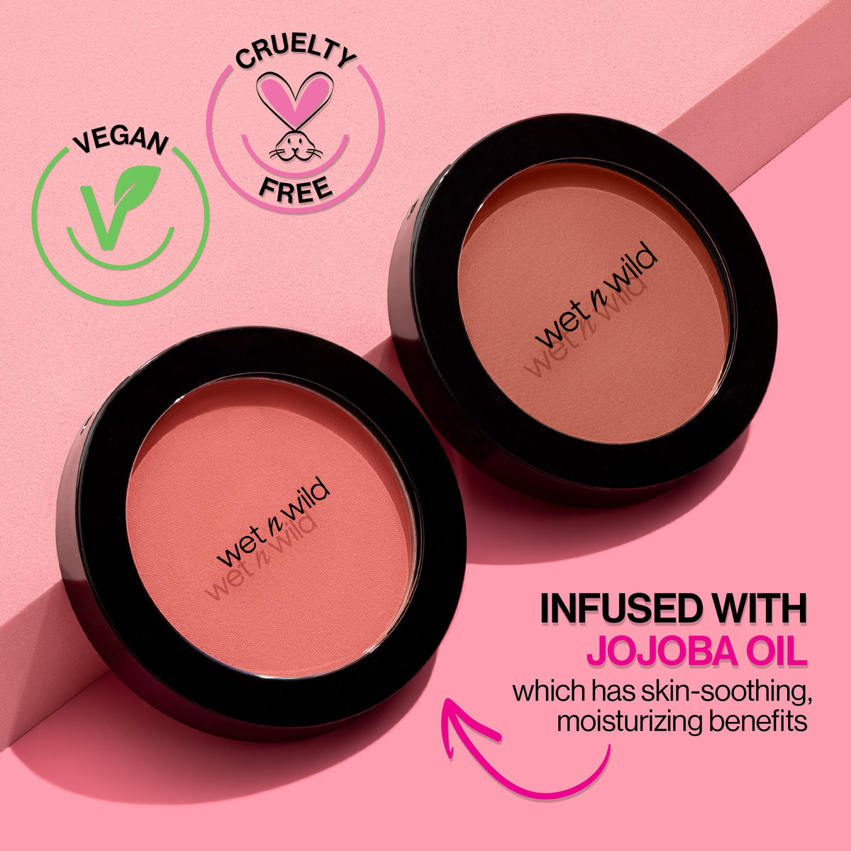 wet n wild Color Icon Blush, Effortless Matte Natural Sheer Glow & Seamless Blend, Luxuriously Infused Smooth Jojoba Oil, Cruelty-Free & Vegan - Pinch Me Pink wet n wild
