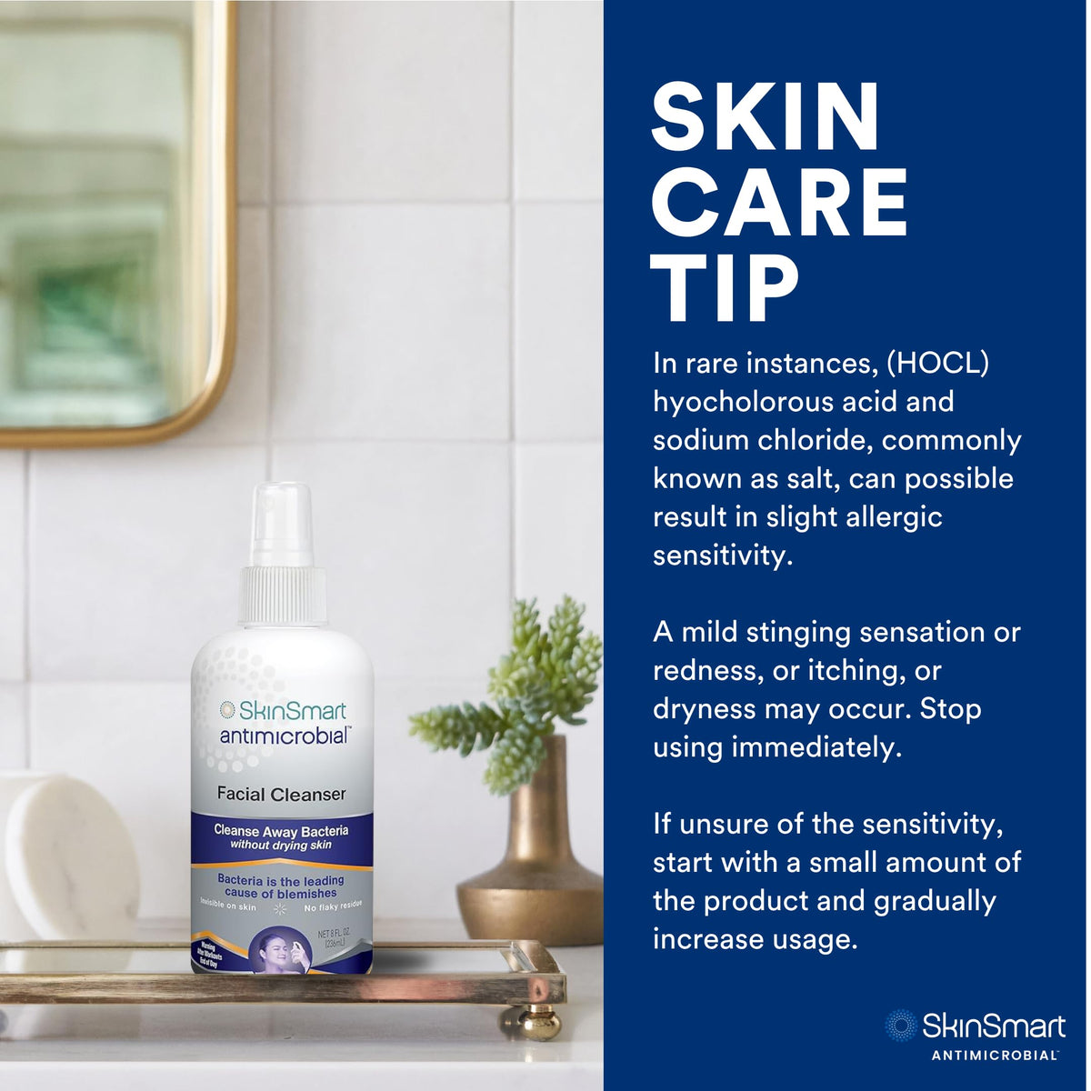 SkinSmart Antimicrobial Facial Cleanser for Breakouts and Blemishes, 8 oz SkinSmart Antimicrobial