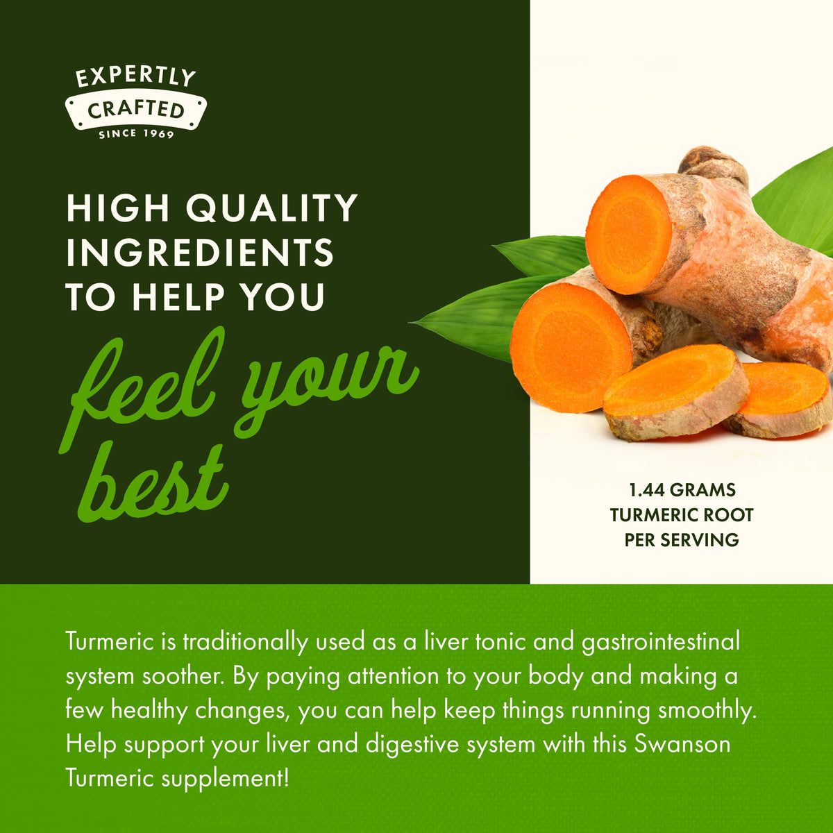 Swanson Full Spectrum Turmeric Curcumin Joint, Liver, and Digestive Support Supplement for Active Adults - Non-GMO Swanson