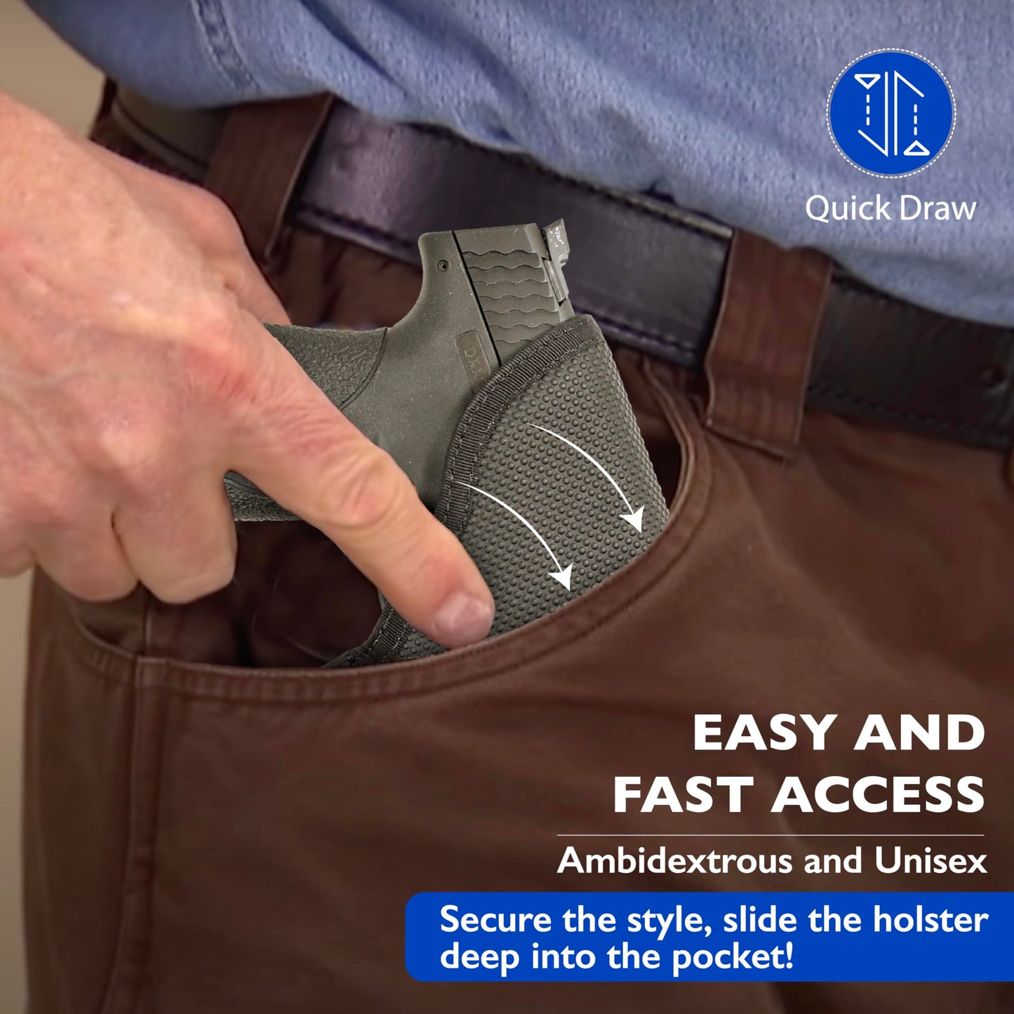 DeSantis Nemesis - Gun Pocket Holsters for Concealed Carry, Concealed Pocket Holster for Pistols, Revolvers, Soft, Designed for Comfort & Discreet Carry, Ambidextrous Gsupps Australia