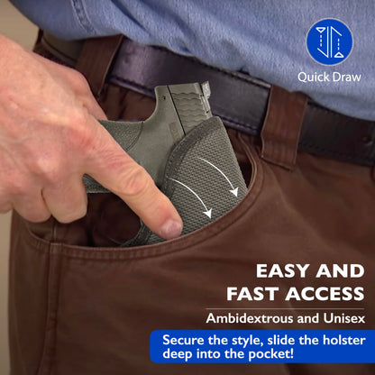 DeSantis Nemesis - Gun Pocket Holsters for Concealed Carry, Concealed Pocket Holster for Pistols, Revolvers, Soft, Designed for Comfort & Discreet Carry, Ambidextrous Gsupps Australia