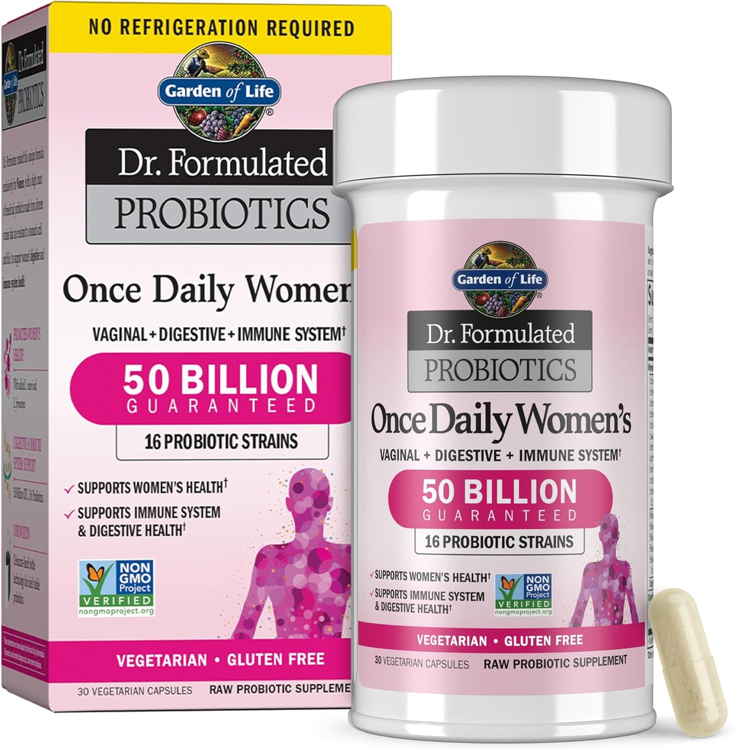Garden of Life Dr. Formulated Once Daily Women's Probiotics with 50 Billion CFU & Organic Prebiotics – Vaginal Health, Digestive Support, Immune Support, Dairy Free, 30 Capsules Gsupps Australia