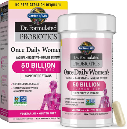 Garden of Life Dr. Formulated Once Daily Women's Probiotics with 50 Billion CFU & Organic Prebiotics – Vaginal Health, Digestive Support, Immune Support, Dairy Free, 30 Capsules Gsupps Australia