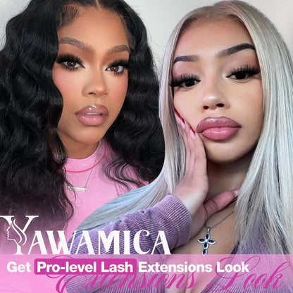 Yawamica Fluffy Lash Clusters Thick 200D Volume Eyelash Clusters 14-20mm Wispy Individual Lashes D Curly Cluster Eyelash Extensions 240pcs DIY Lash Extension for Beginners Yawamica