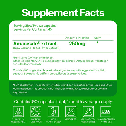 Calorie Control Supplement 6X Natural Support, Official & Patented Amarasate Formula, Plant Based Dietary GLP1 Supplement, Manages Appetite, Hunger & Cravings, Calocurb