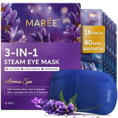 MAREE Heated Eye Masks for Dry Eyes – Disposable Lavander Steam Eye Mask MAREE