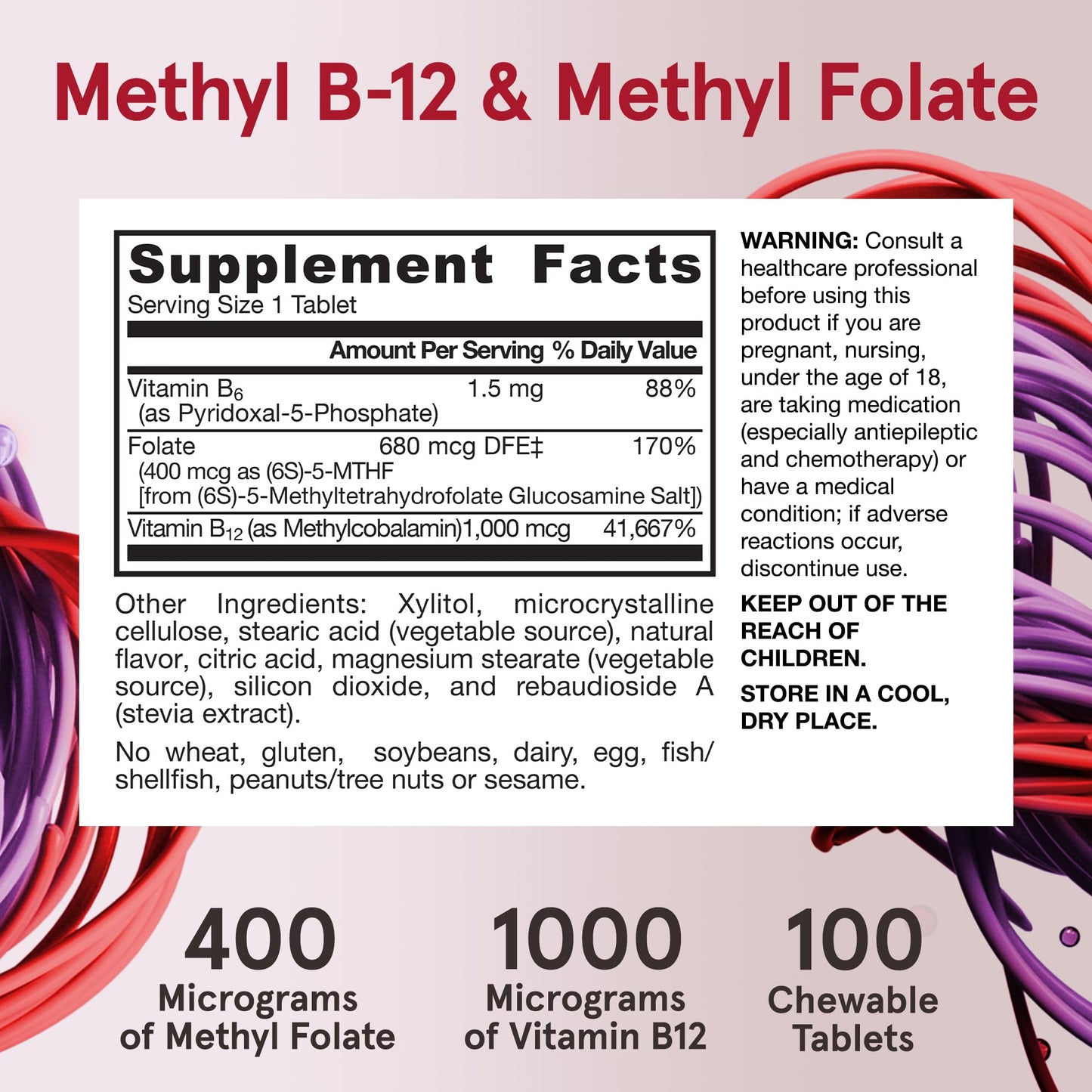 Jarrow Formulas Methyl B-12 & Methyl Folate, Bioactive Vitamin B9 & Vitamin B12 Supplement, Supports Cellular Energy Production, Healthy Brain Function & Metabolism Jarrow Formulas
