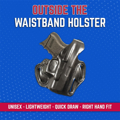DeSantis Thumb Break Scabbard - OWB Gun Holster for Men and Women, Leather Belt Slide Holster for Pistols, Exact Molding, Secure and Highly Concealable OWB Carry Gsupps Australia