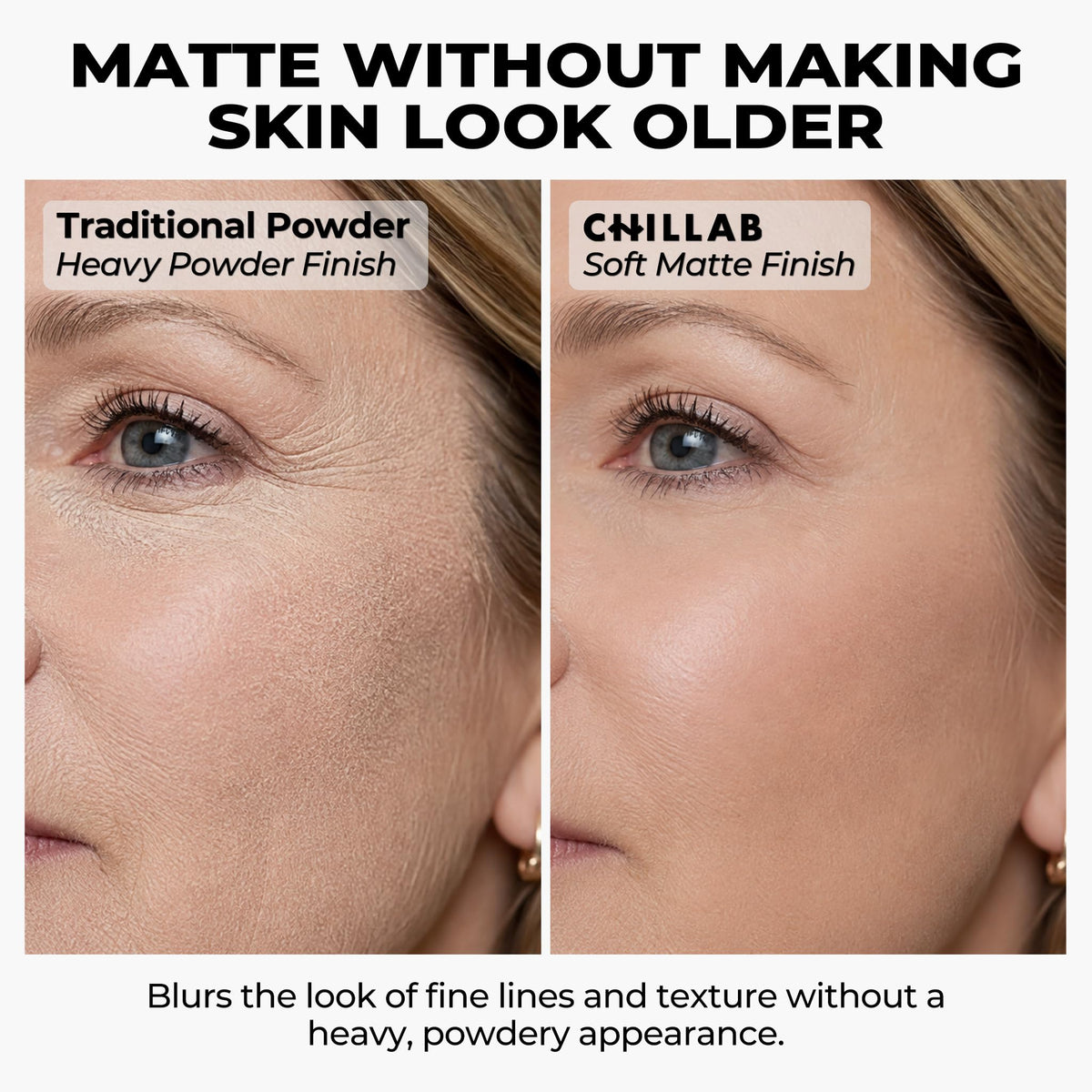 Chillab Lavender Matte Powder, Pressed Setting Powder 0.35 oz, Oil-Control Chillab