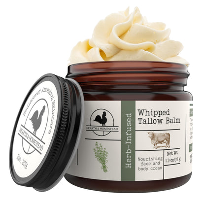 Hearth & Homestead Whipped Beef Tallow for Skin & Face, Unscented, 1.3oz Hearth and Homestead