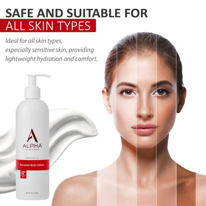 Alpha Skin Care Revitalizing Body Lotion, 12% Glycolic AHA, Simple & Effective Daily Moisturizer with Alpha Hydroxy Acid Alpha