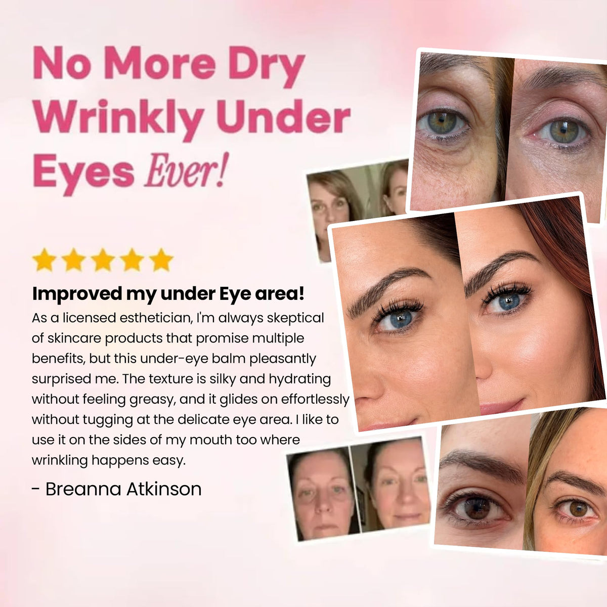 LUXE Korean Under Eye Balm – Lift & Firm 3-in-1 Multi Balm Stick, Hydrating, Smoothing, and Refreshing Eye Care for Dark Circles, Puffiness, and Fine Lines, with PDRN Collagen Extract LUXE