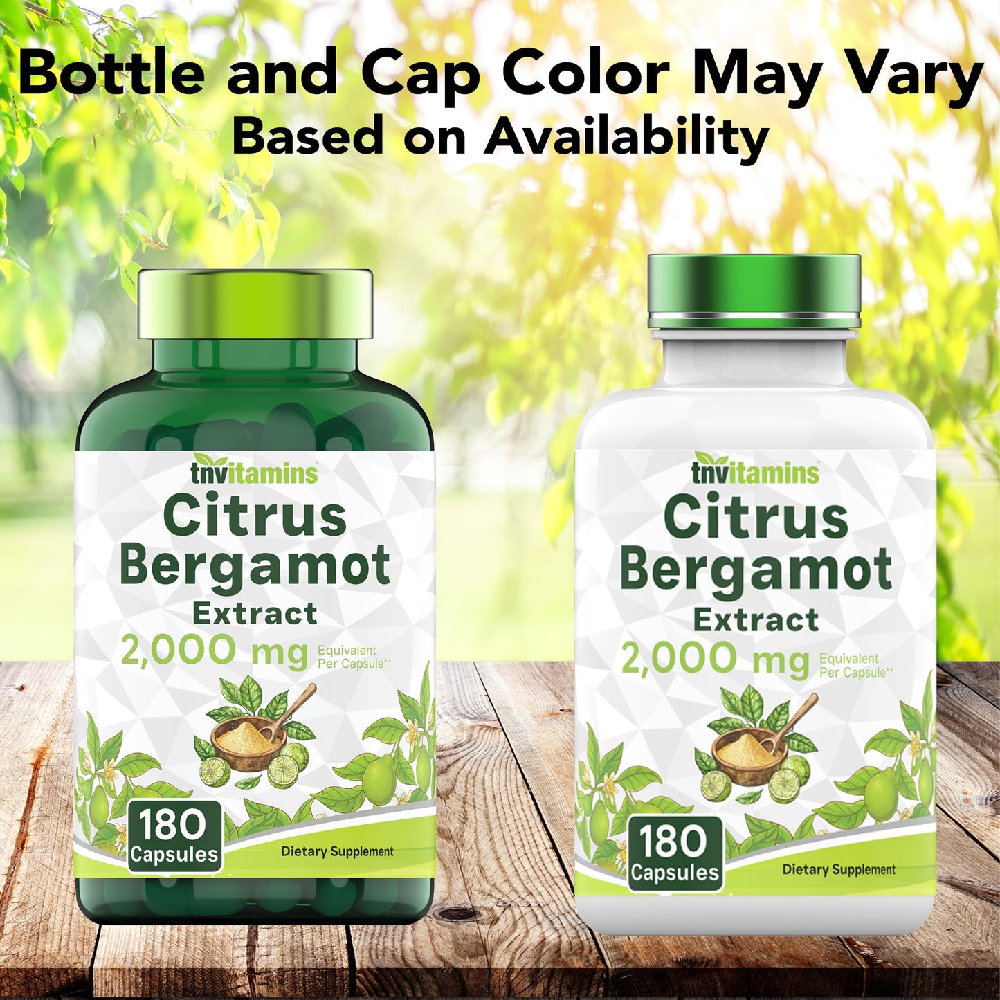 tnvitamins Citrus Bergamot 2000mg - 180 Capsules | Ultra Potent Citrus Bergamot Supplement 2000 mg Per 1 Capsule Serving tnvitamins