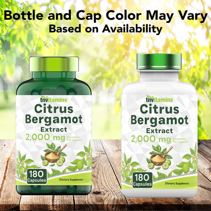 tnvitamins Citrus Bergamot 2000mg - 180 Capsules | Ultra Potent Citrus Bergamot Supplement 2000 mg Per 1 Capsule Serving tnvitamins