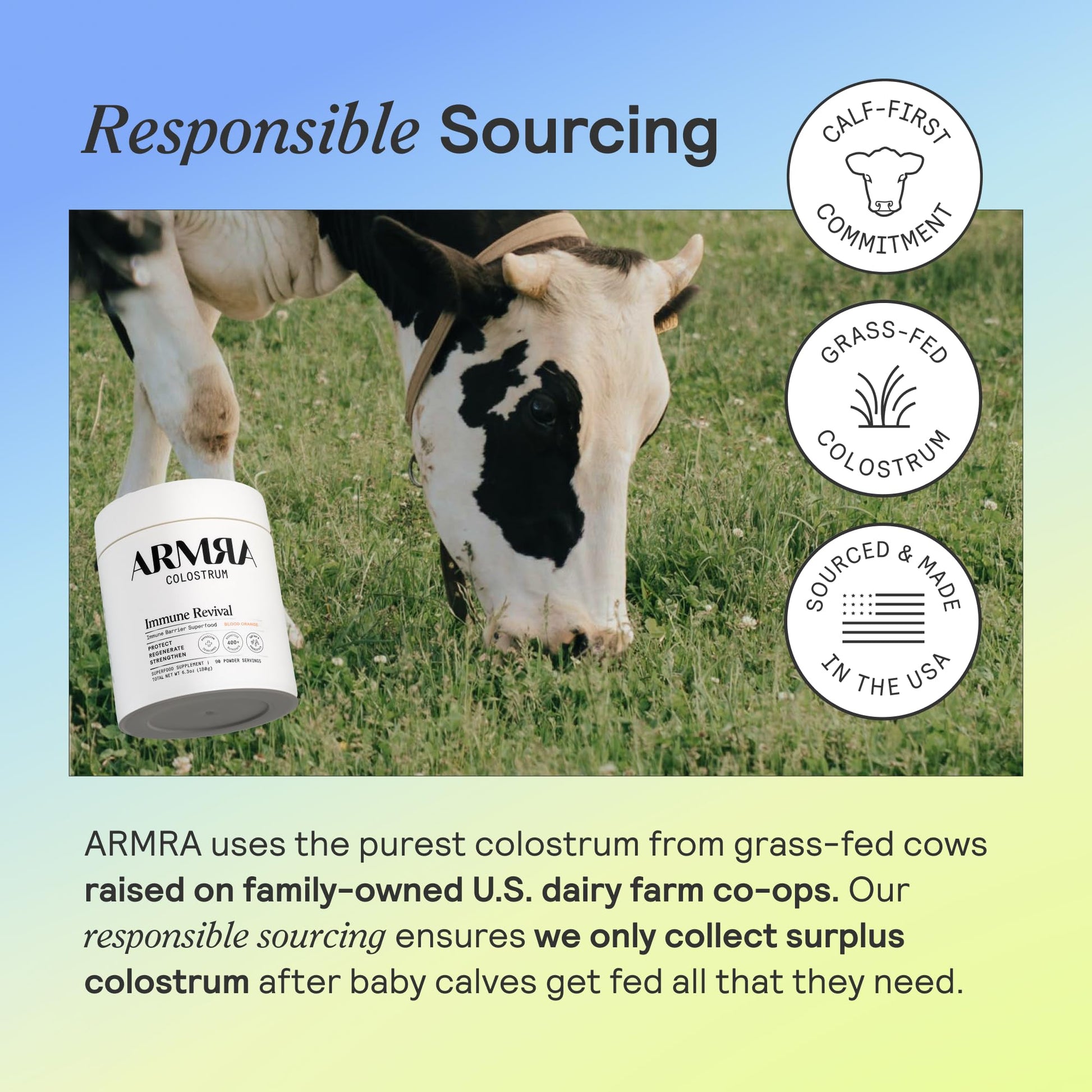 ARMRA Colostrum™ Premium Powder, Grass Fed, Gut Health Bloating Immunity Skin & Hair, Contains 400+ Bioactive Nutrients (Blood Orange, Vine Watermelon, Unflavored Bundle | 180 Servings) ARMRA buy australia supplements