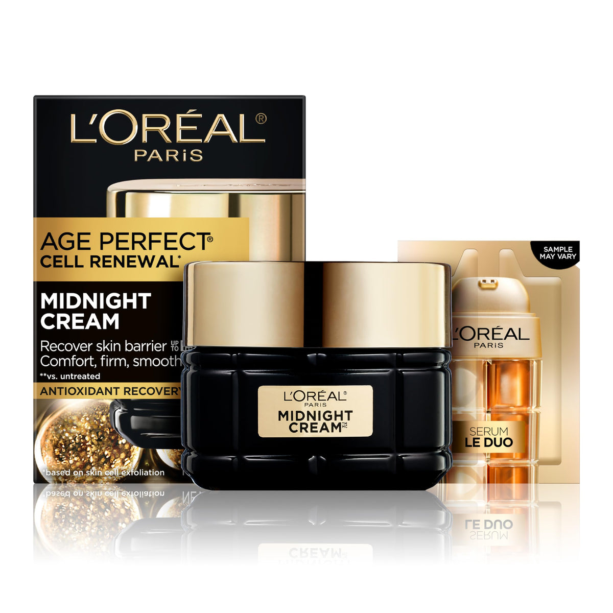 L'Oreal Paris Age Perfect Anti-Aging Midnight Cream 1.7 Oz + Serum Sample L'Oreal Paris