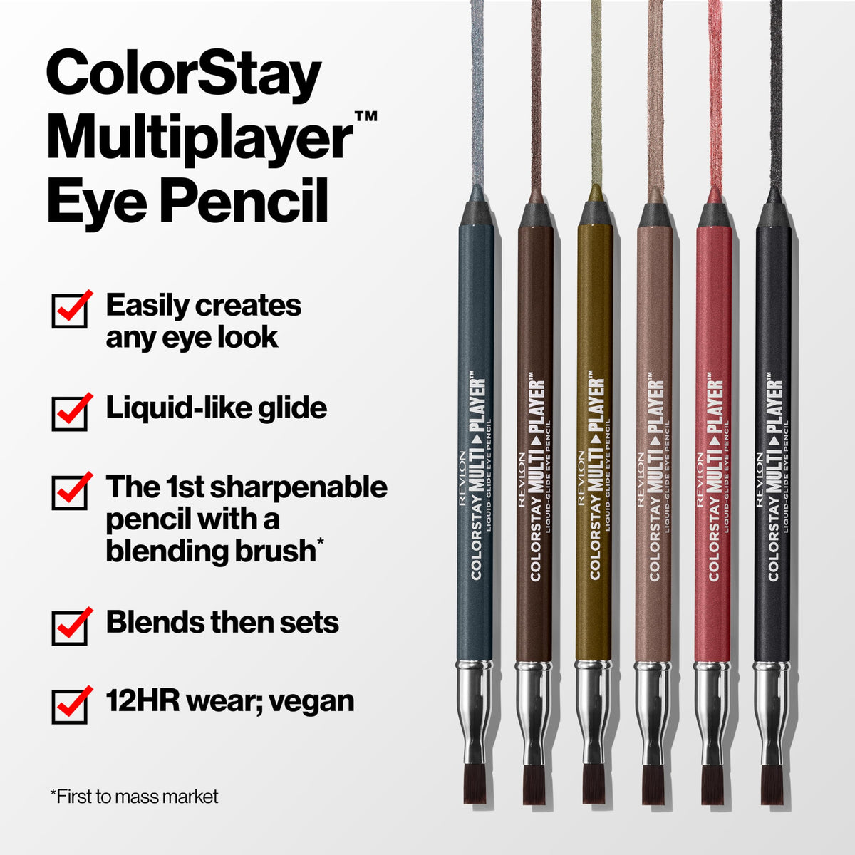 REVLON ColorStay Multiplayer Eye Pencil, 401 Checkmate, 0.03 oz REVLON