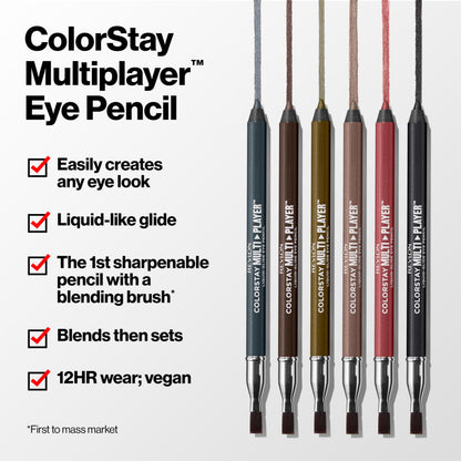 REVLON ColorStay Multiplayer Eye Pencil, 401 Checkmate, 0.03 oz REVLON