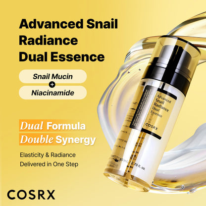COSRX Snail Mucin 74% + Niacinamide 5% Dual Face Serum, 2.7 oz COSRX