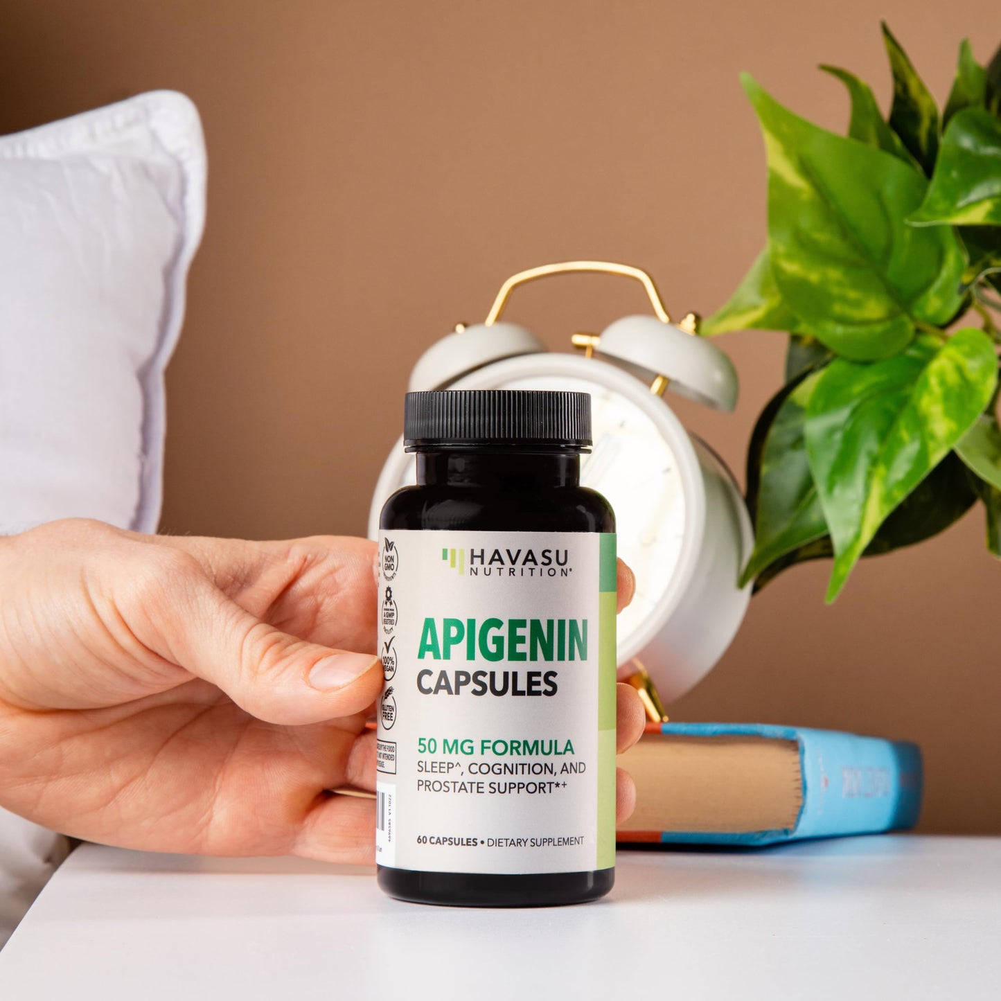 Apigenin Capsules 50mg, 60 Count, Sleep & Cognitive Support Supplement | Melatonin-Free Sleep Support, Chamomile Flavonoid for Relaxation & Cognitive Function, Vegan, Non-GMO, 2-Month Supply Gsupps Australia
