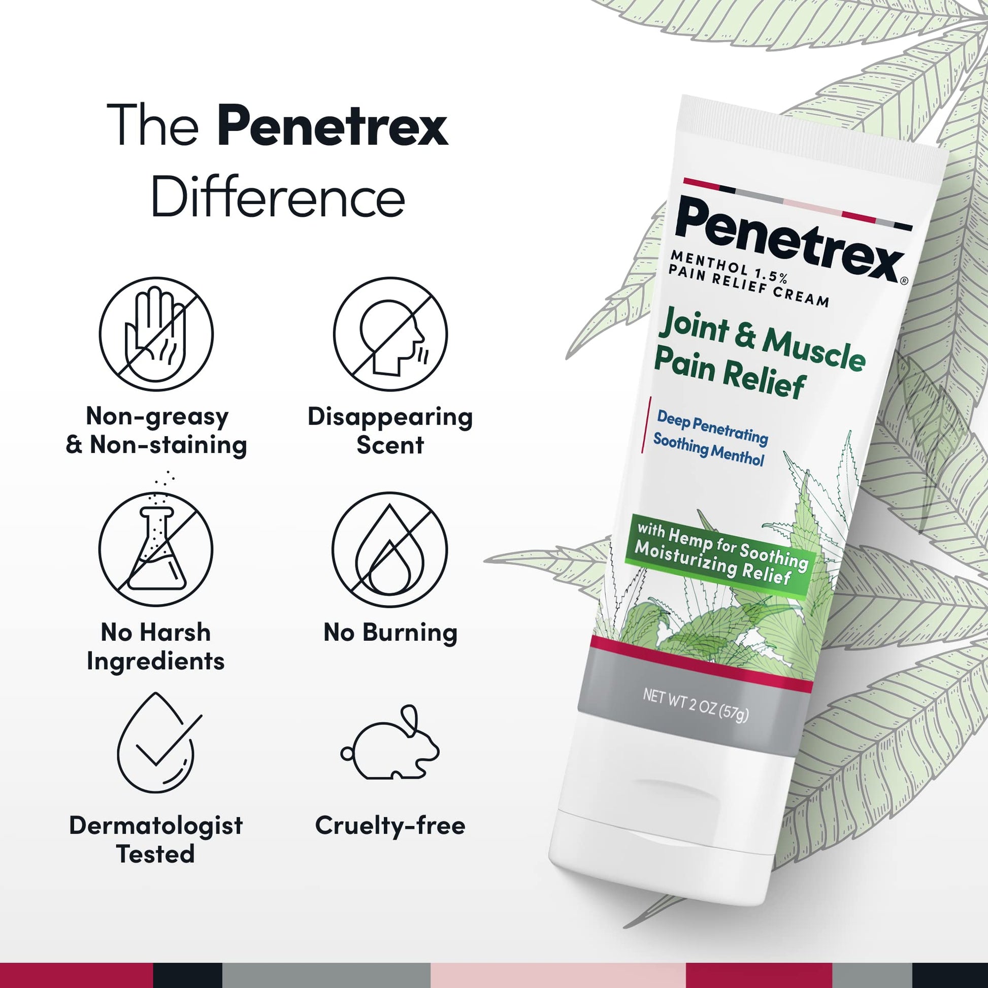 Penetrex Soothing Joint & Muscle Pain Relief Cream with Hemp - Deep Penetrating Menthol, Arnica and Hemp for Soothing, Hydrating Relief - Non-Greasy, Easy to Apply, Pleasant Scent- 2oz Squeezable Tube Penetrex buy australia supplements
