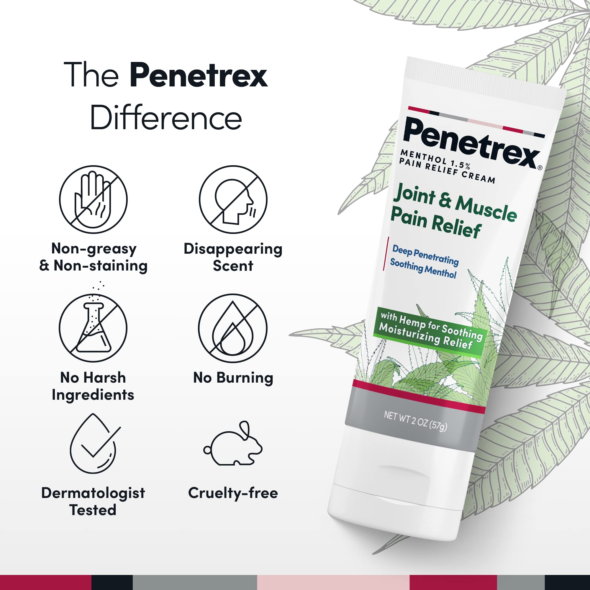 Penetrex Soothing Joint & Muscle Pain Relief Cream with Hemp - Deep Penetrating Menthol, Arnica and Hemp for Soothing, Hydrating Relief - Non-Greasy, Easy to Apply, Pleasant Scent- 2oz Squeezable Tube Penetrex buy australia supplements