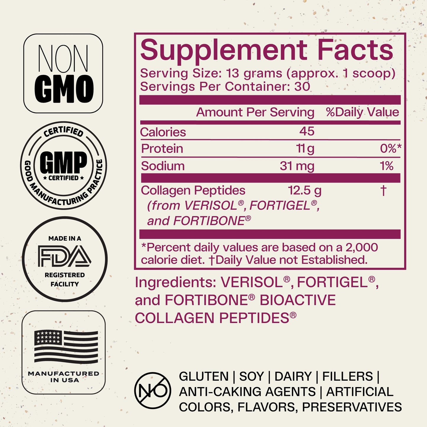 FORTIBONE® Collagen - 3 Clinically-Supported Bioactive Collagen Peptides with FORTIBONE®, FORTIGEL®, VERISOL® Unflavored Collagen for Women - Reduce Wrinkles, BEST Supplements