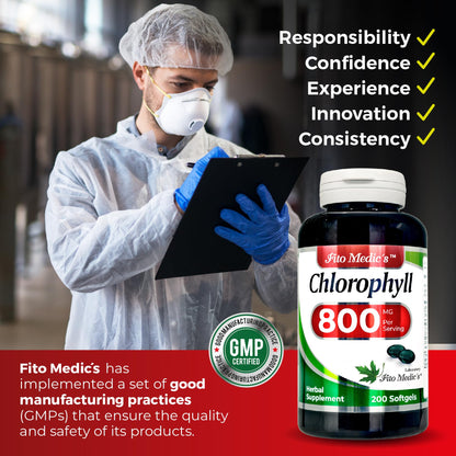 FITO MEDIC'S Lab Chlorophyll Supplement, 200 Softgels, Chlorophyll Capsules FITO MEDIC'S