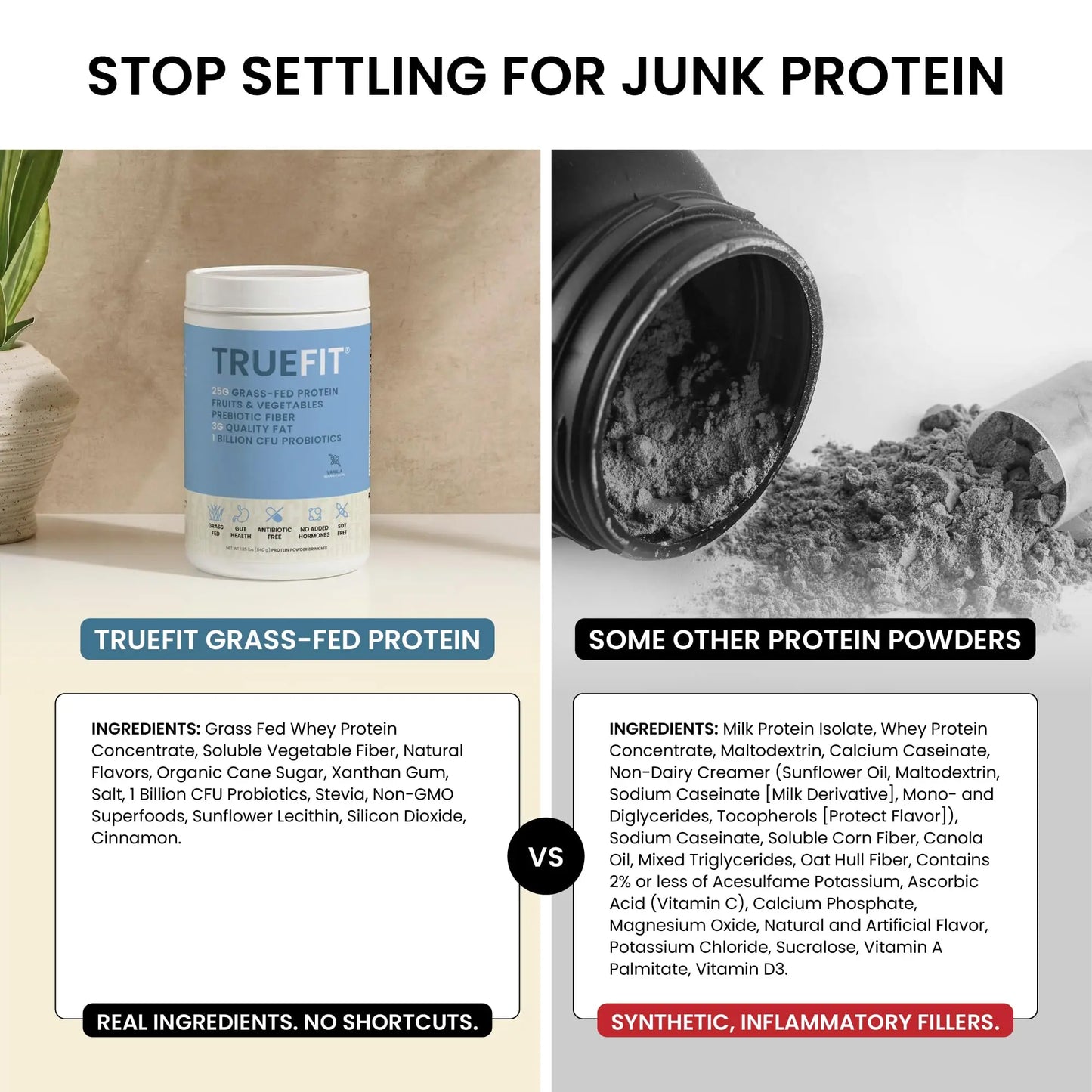 TrueFit High Fiber Protein Powder, Grass-Fed Whey Meal Replacement Shake with Prebiotics, Probiotics, & Organic Superfoods, Keto Friendly, Gluten Free RSP NUTRITION