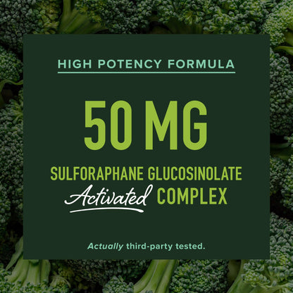 50MG Sulforaphane Supplement from Broccoli Sprouts | NRF2 Activation, Cellular Health & Immune Support | Glucoraphanin, Myrosinase & Antioxidants | Third-Party Tested SMNutrition