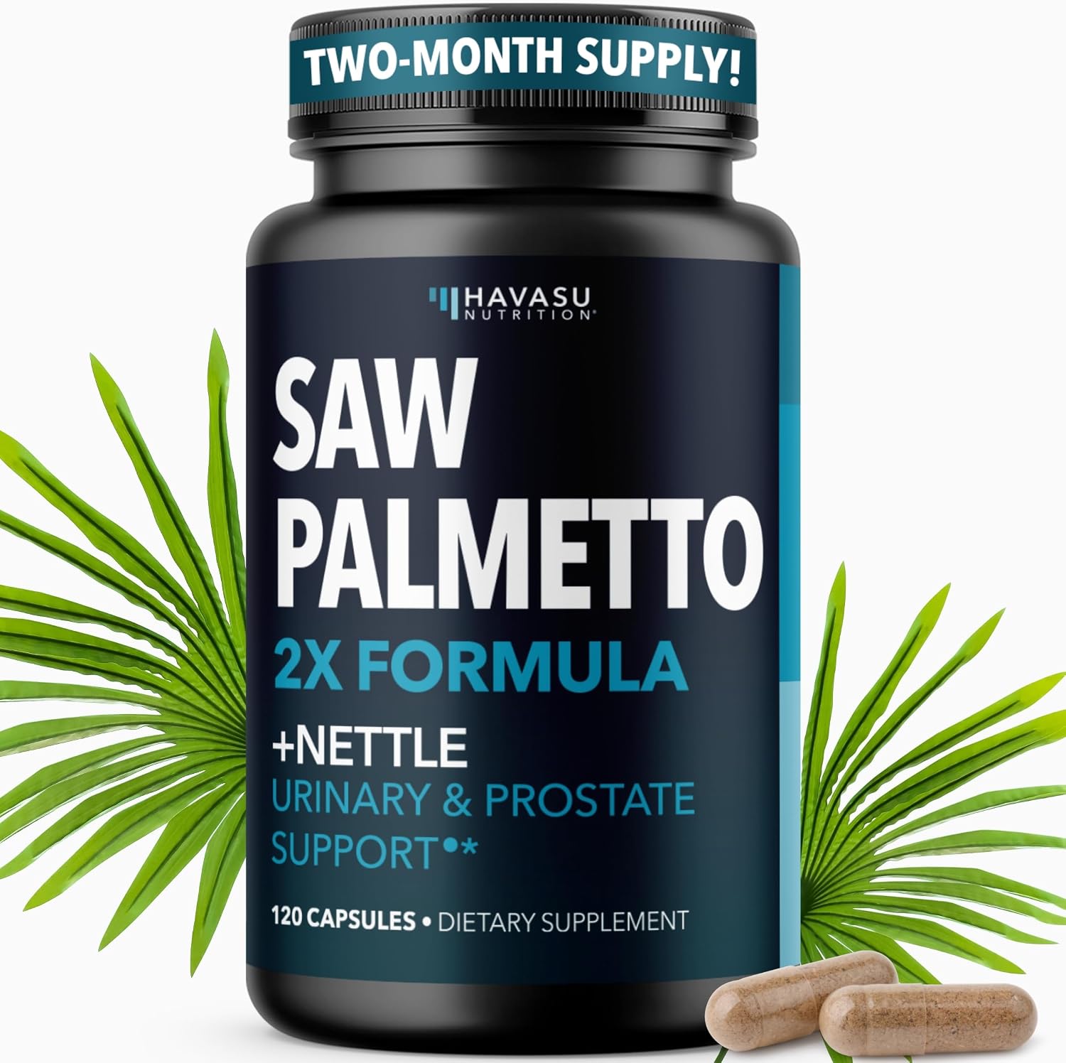 Saw Palmetto and Nettle Root Extract, Prostate Health Supplement, 120 Count | DHT Blocker and Prostate Health Supplement for Men, Supports Urinary Tract Health and Flow, Vegan, Non-GMO, 60-Day Supply Gsupps Australia
