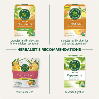 Traditional Medicinals Organic, Belly Comfort Lozenges, Lemon Ginger - Supports Nausea Relief and Occasional Indigestion - Non-GMO, Stimulant-Free Traditional Medicinals