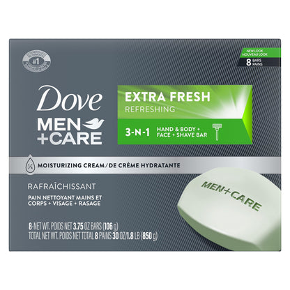 DOVE MEN + CARE 3 in Cleanser for Body, Face, and Shaving 1 Bar 3.75 oz DOVE MEN + CARE