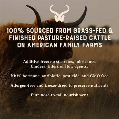 HEART & SOIL – 100% Grass Fed & Finished Beef Organs from Regenerative Cattle with Liver, Heart, Kidney, Pancreas & Spleen – 3000mg Beef Organ Supplement for Women & Men – Glass Bottle – 180 Capsules