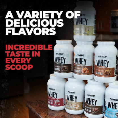 Huge Whey, Protein Powder for Muscle Gain, 25g Protein, 12g EAAs, Supports Muscle Growth, Performance & Recovery (Chocolate Brownie, 30 Servings)