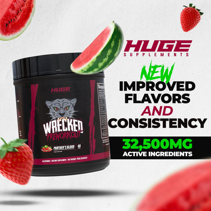 Wrecked Pre Workout Powder, Advanced Formula, Boosts Energy, Focus, Pumps & Performance, 10g L-Citrulline, 6.4g Beta Alanine, 5g Tyrosine, 1g Alpha GPC, 375mg Fast-Acting Caffeine & More (40 Servings)