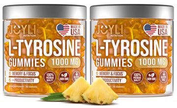 2 Pack - JOYLI L-Tyrosine Gummies 1000MG – Sugar-Free Vegan Focus Supplement & Mood Support for Kids & Adults – 500mg Per Gummy – Sleep Gummies for Memory, Energy & Wellness – 60 Pcs per Pack JOYLI Nutrition buy australia supplements