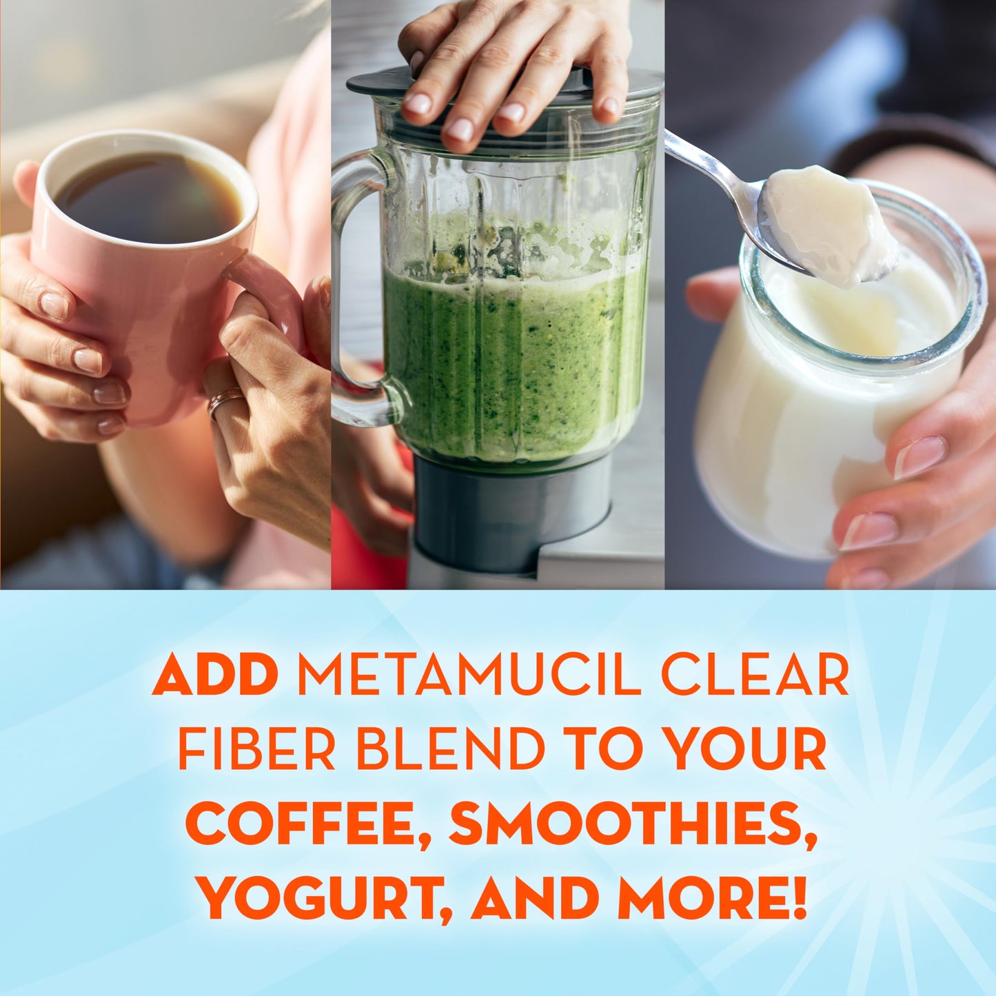 Metamucil Fiber Supplement, Unflavored Clear Mixing Powder, No Grit, No Sugar Added, Plant Based Prebiotic Fiber Supplement Metamucil