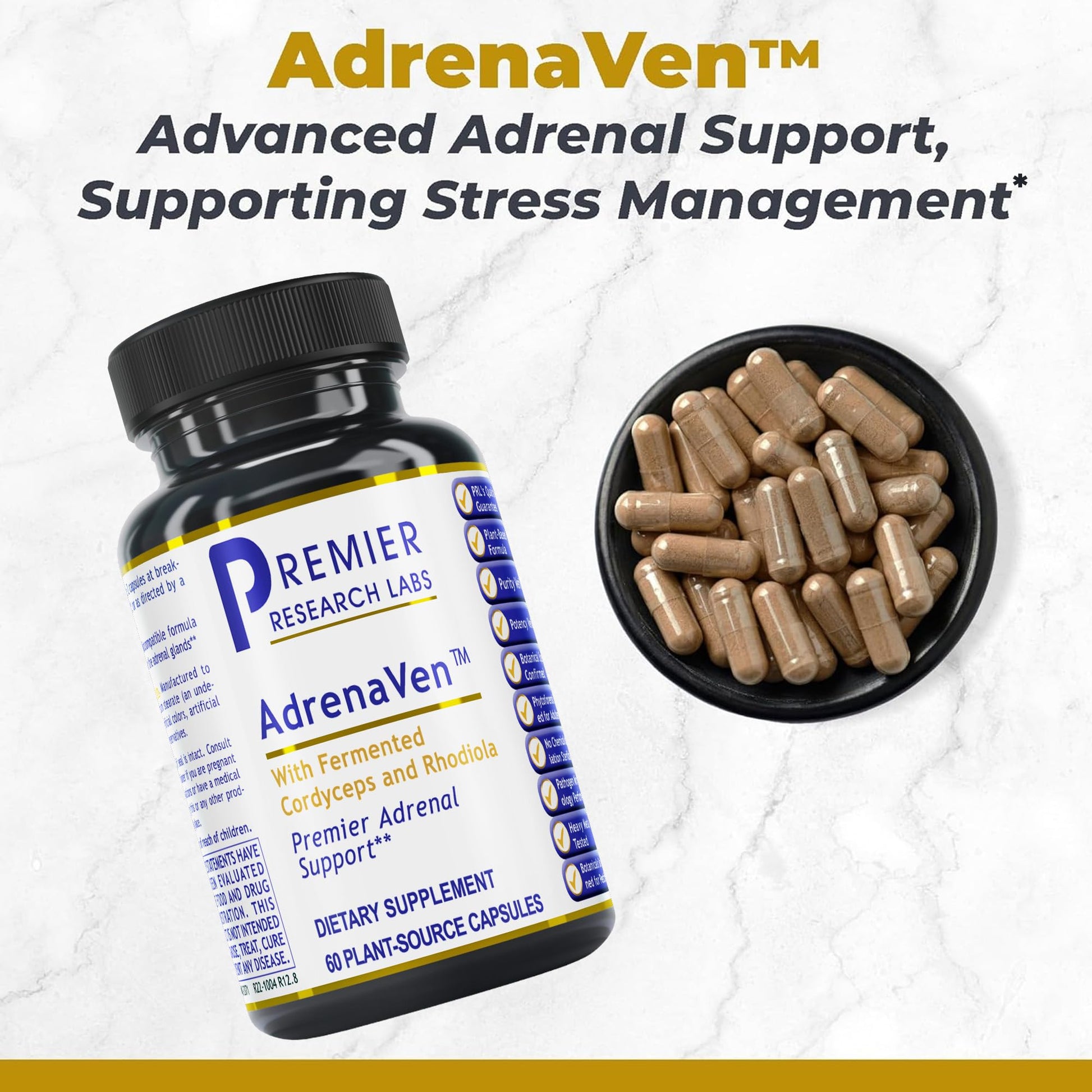 Premier Research Labs 30 Servings-AdrenaVen - Adrenal Health Supplement, Supports Adrenal Gland Health and Stress Response - Organic Adrenal Health - 60 Plant-Source Capsules Premier Research Labs buy australia supplements