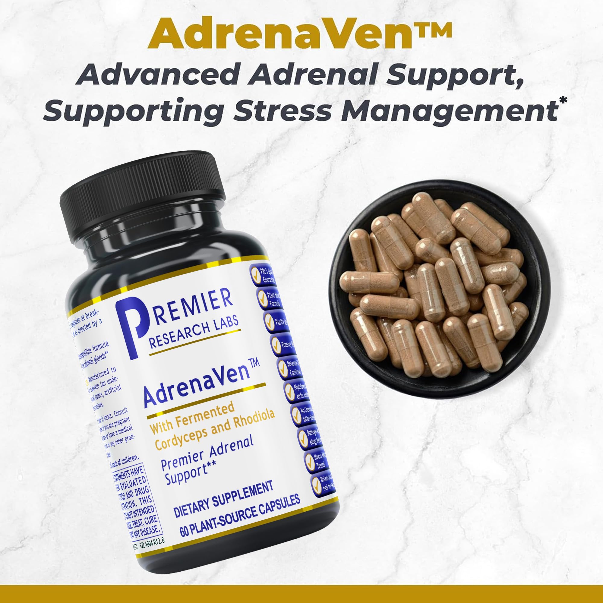 Premier Research Labs 30 Servings-AdrenaVen - Adrenal Health Supplement, Supports Adrenal Gland Health and Stress Response - Organic Adrenal Health - 60 Plant-Source Capsules Premier Research Labs buy australia supplements