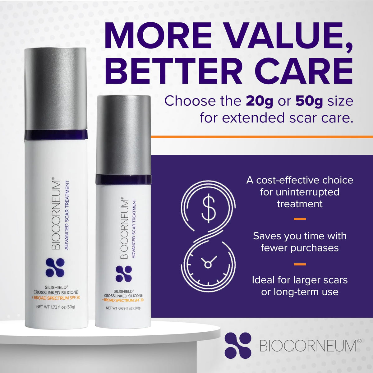 Biocorneum Silicone Scar Gel with Silishield®, SPF 30 Scar Cream, 20g BIOCORNEUM