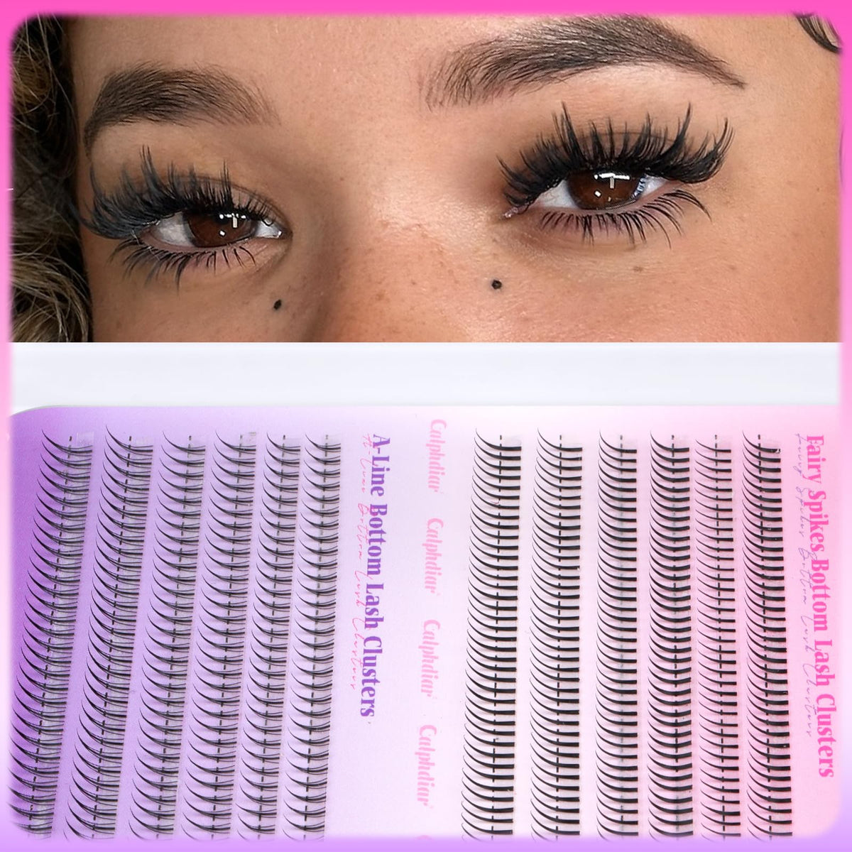 calphdiar Bottom Lashes Extension 552pcs Natural Lower Eyelash Clusters 5-7mm Bottom Lash Clusters 2 Styles Individual Lashes DIY Bottom Cluster Eyelash Extensions calphdiar