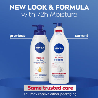 NIVEA Intense Healing Body Lotion, 72-Hour Moisturizing Lotion,16.9 FL OZ NIVEA